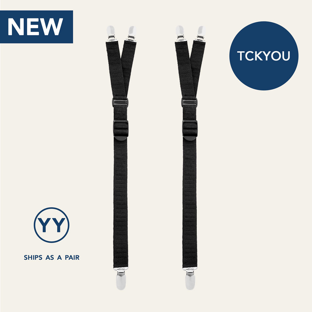TCKYOU™ HEAVY DUTY SHIRT STAYS | Y-Style Shirt Stays - Shirt Holder - Keep Shirt Tucked in - Shirt Tucker - Shirt Garters - How to Keep Shirt Tucked In - Shirt Holder | TY001B | keep shirt tucked in - how to keep shirt tucked in - shirt stays - shirt gartner - shirt holder - sticky belt