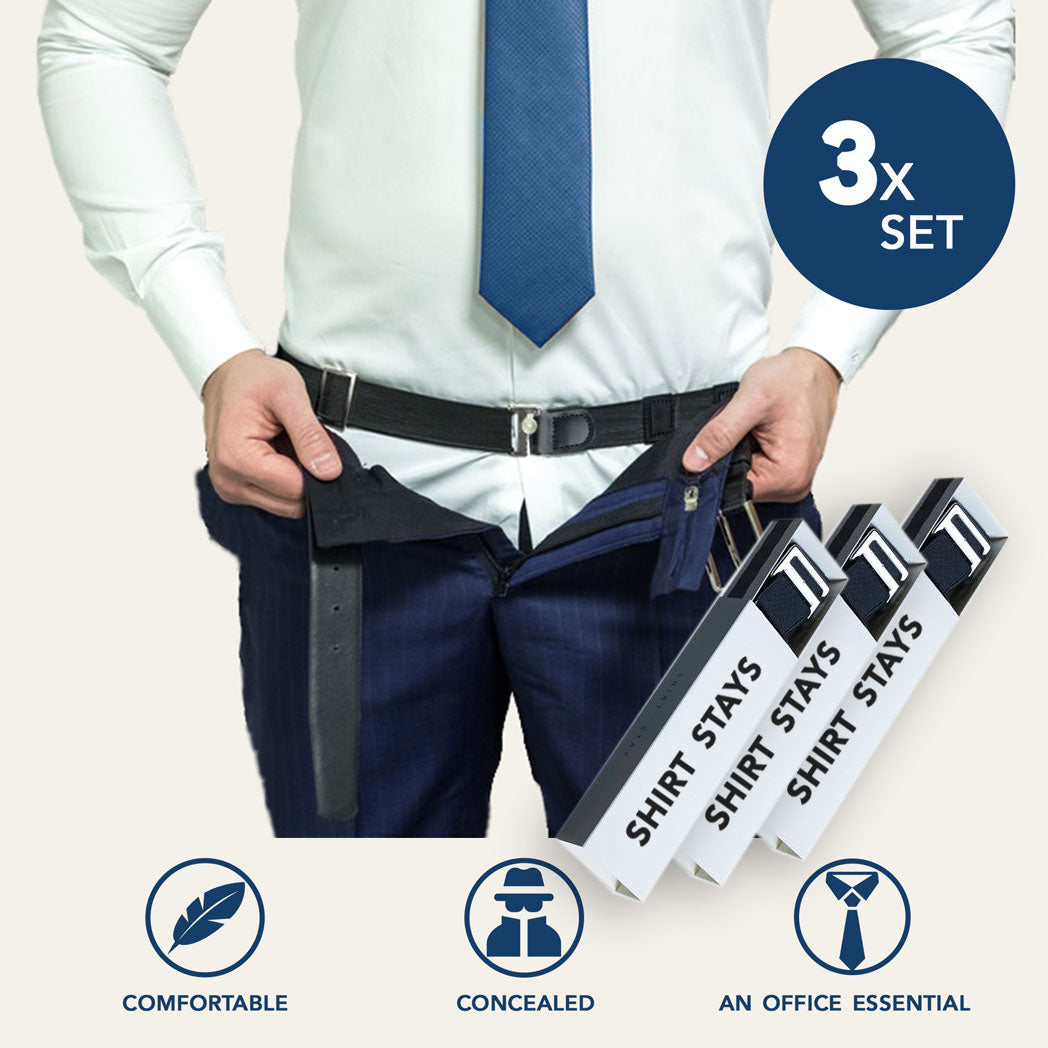 TCKYOU™ SHIRT STAYS BELT - 3x PACK | Shirt Stays Belt - Shirt Holder - Keep Shirt Tucked in - Shirt Tucker - Shirt Garters - How to Keep Shirt Tucked In - Shirt Holder | TY003 | keep shirt tucked in - how to keep shirt tucked in - shirt stays - shirt gartner - shirt holder - sticky belt