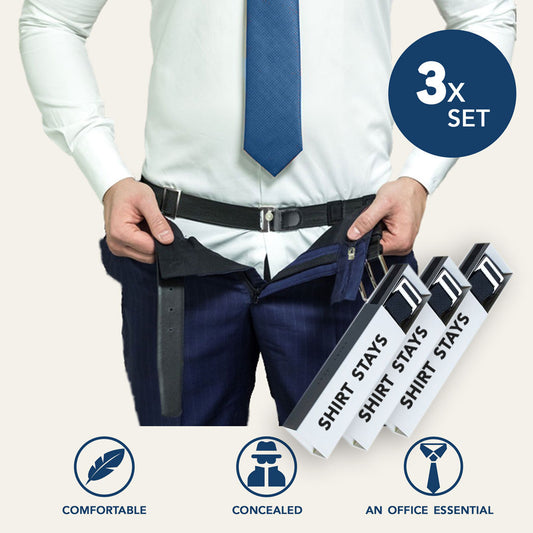TCKYOU™ SHIRT STAYS BELT - 3x PACK | Shirt Stays Belt - Shirt Holder - Keep Shirt Tucked in - Shirt Tucker - Shirt Garters - How to Keep Shirt Tucked In - Shirt Holder | TY003 | keep shirt tucked in - how to keep shirt tucked in - shirt stays - shirt gartner - shirt holder - sticky belt