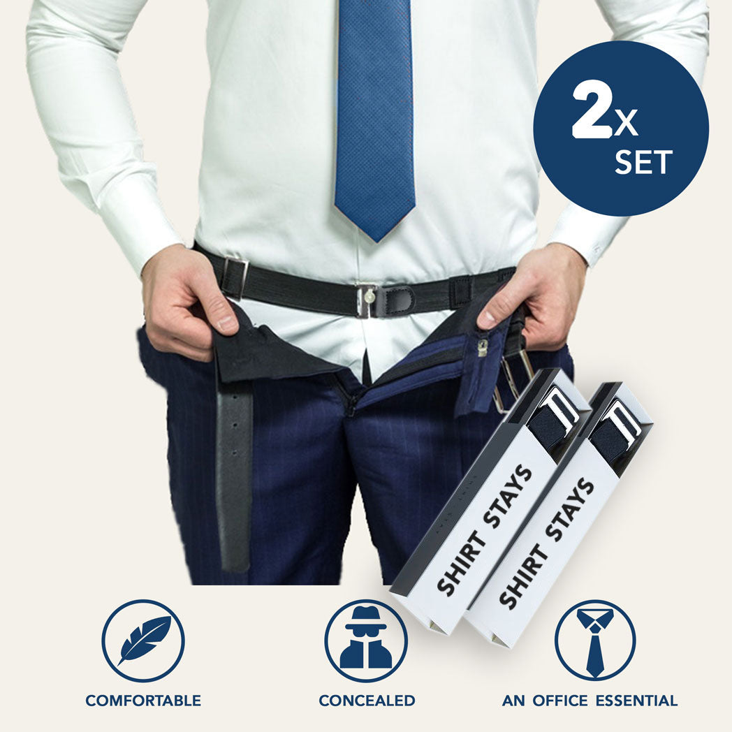 TCKYOU™ SHIRT STAYS BELT - 2x PACK | Shirt Stays Belt - Shirt Holder - Keep Shirt Tucked in - Shirt Tucker - Shirt Garters - How to Keep Shirt Tucked In - Shirt Holder | TY002 | keep shirt tucked in - how to keep shirt tucked in - shirt stays - shirt gartner - shirt holder - sticky belt